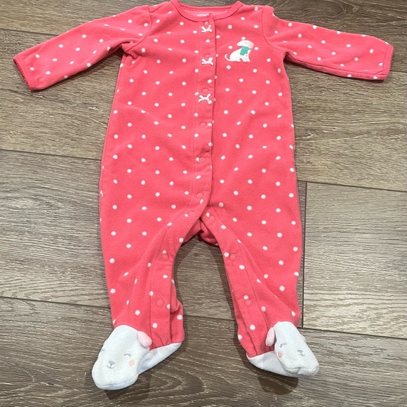 Girls Carters pajama bundle 6 month/OS pajama bundle 3 pairs pajamas - Picture 2 of 9